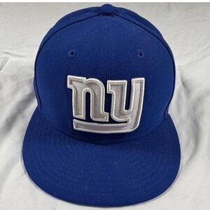 New York Giants New Era 59FIFTY Fitted Hat NFL Royal Blue Size 6 7/8 Flat Brim